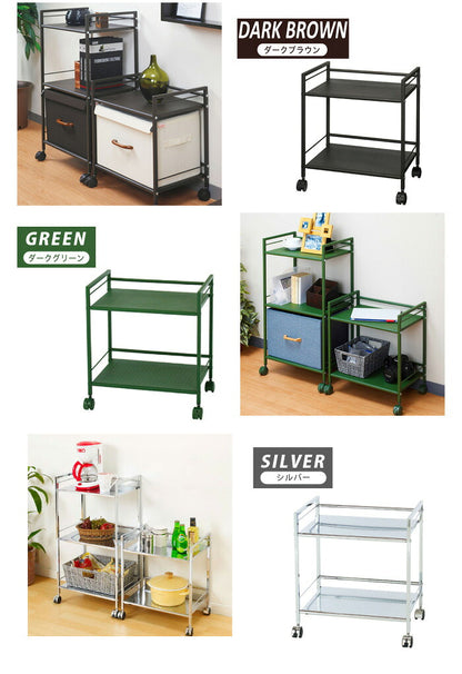 キャスター付き パンチングラック 2段 GC-P46 キッチンラック カラーラック スチールシェルフ ドウシシャ 収納家具