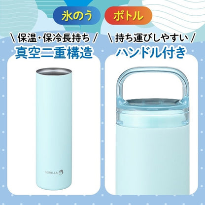 ゴリラの冷棒 ネッククーラー 氷のう 痛(イタ)冷たい! アルミ製 アイススティック 携帯氷のう 水筒型 ボトル ポケットサイズ コンパクト 冷却 ゴリラ GRHB7 ドウシシャ DOSHISHA