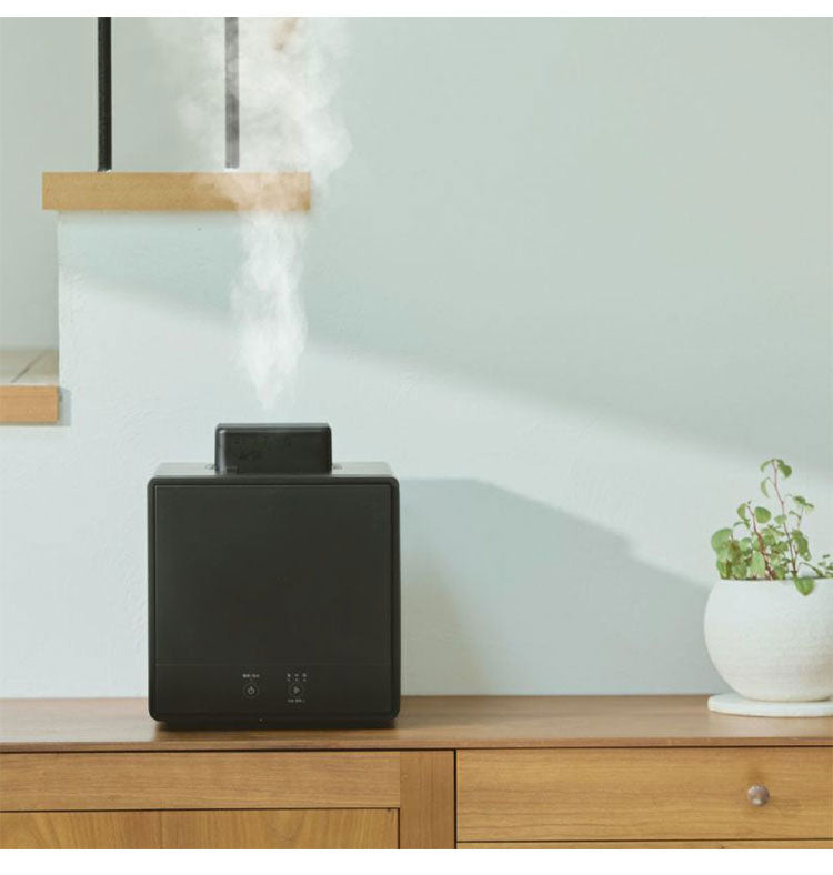 お手入れ簡単! スチーム式加湿器 1.6L 簡単給水 シンプル モノトーン 白 ホワイト 黒 ブラック スチーム式 加湿器 スチーム加湿器 寝室 静音 軽量 小型 コンパクト ドウシシャ DOSISHA