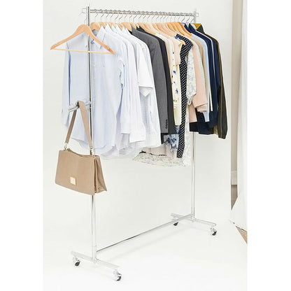 ハンガープロ シングル Luminous(ルミナス) 幅120cm 耐荷重90 奥行42cm スチール 高さ伸縮式 キャスター付 省スペース 頑丈 ハンガーラック パイプハンガー ワードローブ 衣類収納 NHPS-120