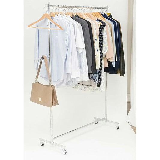 ハンガープロ シングル Luminous(ルミナス) 幅120cm 耐荷重90 奥行42cm スチール 高さ伸縮式 キャスター付 省スペース 頑丈 ハンガーラック パイプハンガー ワードローブ 衣類収納 NHPS-120