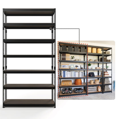 シェルフ7段 幅121cm ドリームウェア メタル&ウッドラック MK-2227NWH MK-2227NBK 1台総耐荷重約210kg リバーシブル棚板 ボルトレス 転倒防止金具付 組立用ハンマー付 お客様組立(代引不可)