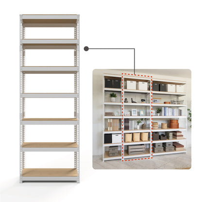 シェルフ7段 幅81cm ドリームウェア メタル&ウッドラック MK-2287NWH MK-2287NBK 1台 総耐荷重約250kg リバーシブル棚板 ボルトレス 転倒防止金具付 組立用ハンマー付 お客様組立(代引不可)