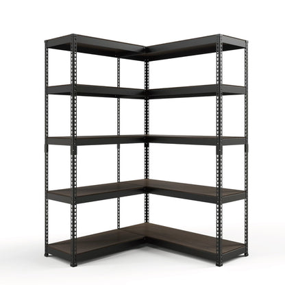 コーナー連結 シェルフ5段 幅81cm ドリームウェア メタル&ウッドラック専用 コーナー連結シェルフ5段 幅81cm MK-C85NWH MK-C85NBK 組立用ハンマー付(代引不可)