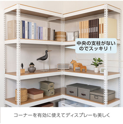 コーナー連結 シェルフ5段 幅81cm ドリームウェア メタル&ウッドラック専用 コーナー連結シェルフ5段 幅81cm MK-C85NWH MK-C85NBK 組立用ハンマー付(代引不可)