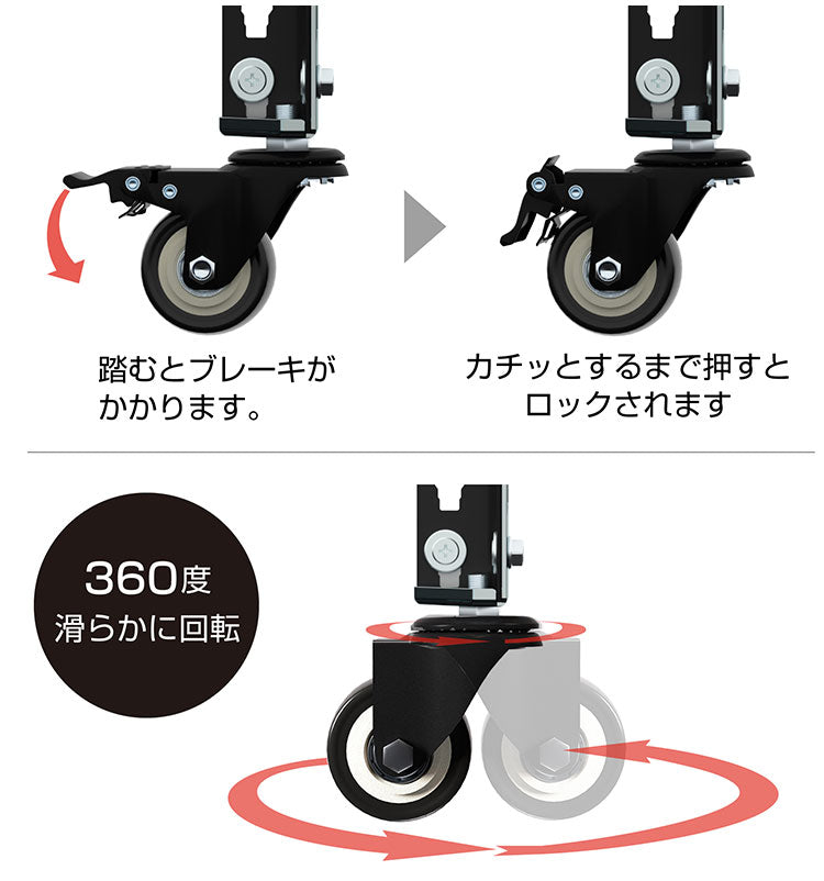 シェルフ3段 キャスターセット 幅61cm ドリームウェア メタル&ウッドラック 幅61cm MK-KT23NCAWH 総耐荷重80kg キャスター付 リバーシブル棚板 ボルトレス 組立用ハンマー付 お客様組立(代引不可)