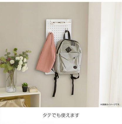 スパンチングボード 幅60×高さ30cm フック付き 有孔ボード 穴あきボード フック パンチングボード マグネットボード DIY 壁のDIY スチール製 収納 シンプル 省スペース コンパクト 壁(代引不可)