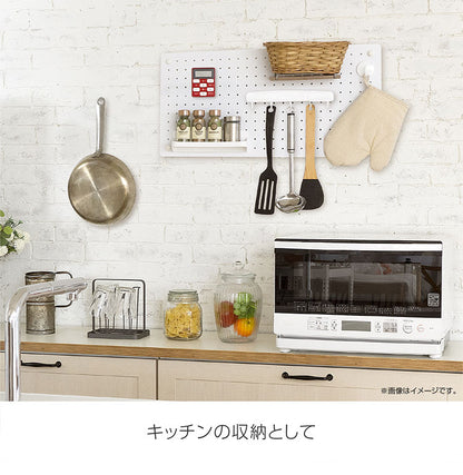 スパンチングボード 幅77×高さ30cm フック付き 有孔ボード 穴あきボード フック パンチングボード マグネットボード DIY 壁のDIY スチール製 収納 シンプル 省スペース コンパクト 壁(代引不可)