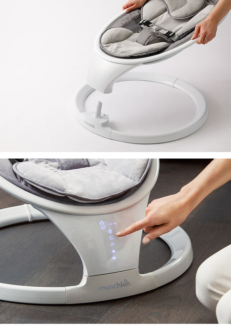 munchkin 電動ベビースウィング ベビースウィング マンチキン 電動 オートスイング ゆりかご 寝かしつけ ベビーチェア 出産祝い シンプル 軽量 おしゃれ ベビー 赤ちゃん 新生児 乳児 bluetooth