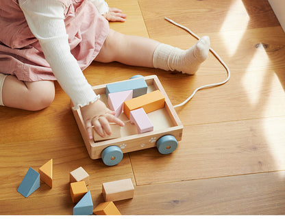 PolarB つみきワゴン 天然木 積み木 出産祝い ポーラービー ビーギフト クリスマスプレゼント つみき 子供 男の子 女の子 知育玩具 誕生日ギフト お祝い キッズ