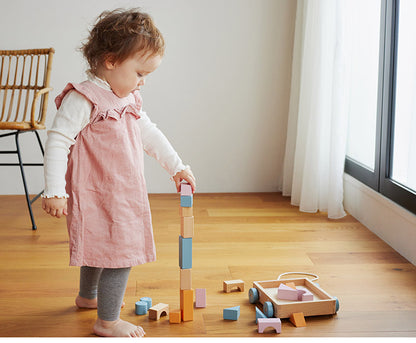 PolarB つみきワゴン 天然木 積み木 出産祝い ポーラービー ビーギフト クリスマスプレゼント つみき 子供 男の子 女の子 知育玩具 誕生日ギフト お祝い キッズ