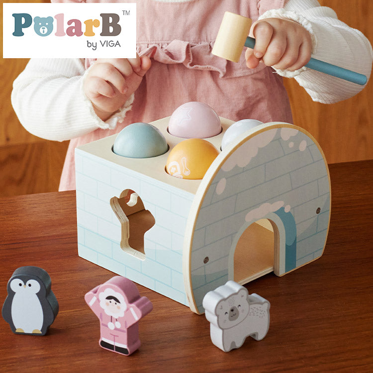 PolarB ハンマーゲーム 天然木 積み木 出産祝い ポーラービー ビーギフト クリスマスプレゼント つみき 子供 男の子 女の子 知育玩具 誕生日ギフト お祝い キッズ