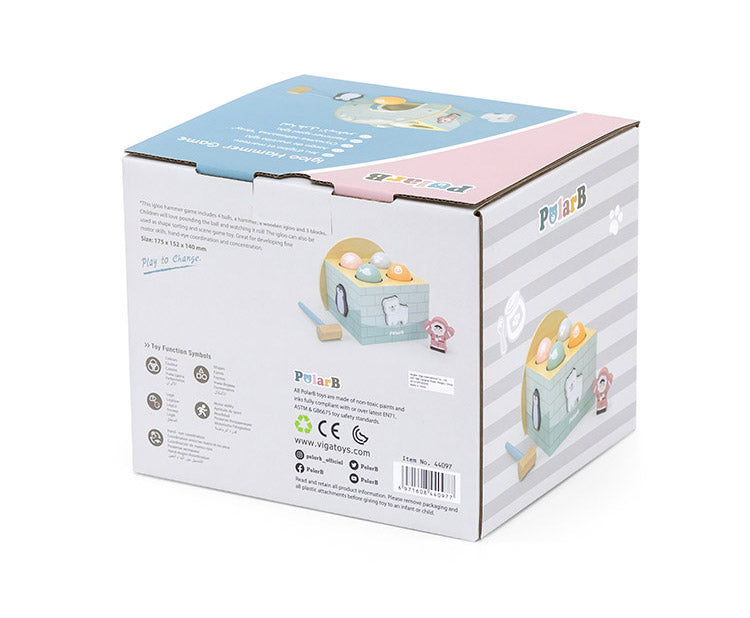 PolarB ハンマーゲーム 天然木 積み木 出産祝い ポーラービー ビーギフト クリスマスプレゼント つみき 子供 男の子 女の子 知育玩具 誕生日ギフト お祝い キッズ