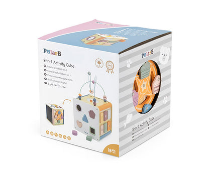 PolarB 8イン1 アクティビティボックス 天然木 積み木 出産祝い ポーラービー ビーギフト クリスマスプレゼント つみき 子供 男の子 女の子 知育玩具 誕生日ギフト お祝い キッズ