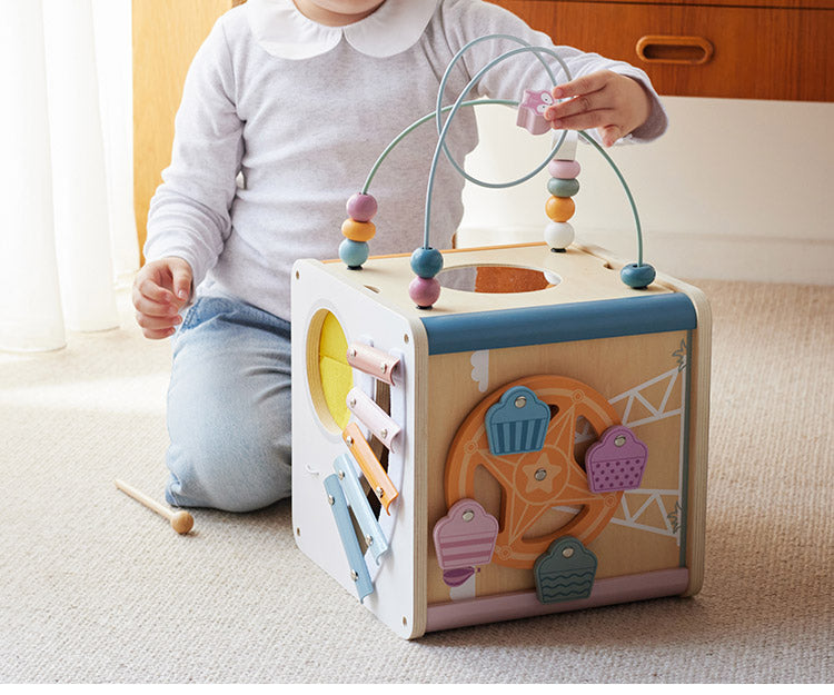 PolarB 8イン1 アクティビティボックス 天然木 積み木 出産祝い ポーラービー ビーギフト クリスマスプレゼント つみき 子供 男の子 女の子 知育玩具 誕生日ギフト お祝い キッズ