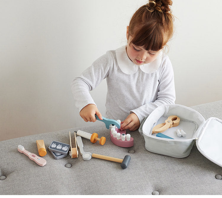 PolarB デンタルセット 天然木 積み木 出産祝い ポーラービー ビーギフト クリスマスプレゼント つみき 子供 男の子 女の子 知育玩具 誕生日ギフト お祝い キッズ ごっこ遊び