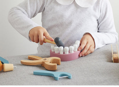 PolarB デンタルセット 天然木 積み木 出産祝い ポーラービー ビーギフト クリスマスプレゼント つみき 子供 男の子 女の子 知育玩具 誕生日ギフト お祝い キッズ ごっこ遊び