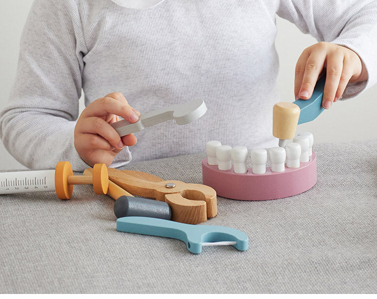 PolarB デンタルセット 天然木 積み木 出産祝い ポーラービー ビーギフト クリスマスプレゼント つみき 子供 男の子 女の子 知育玩具 誕生日ギフト お祝い キッズ ごっこ遊び