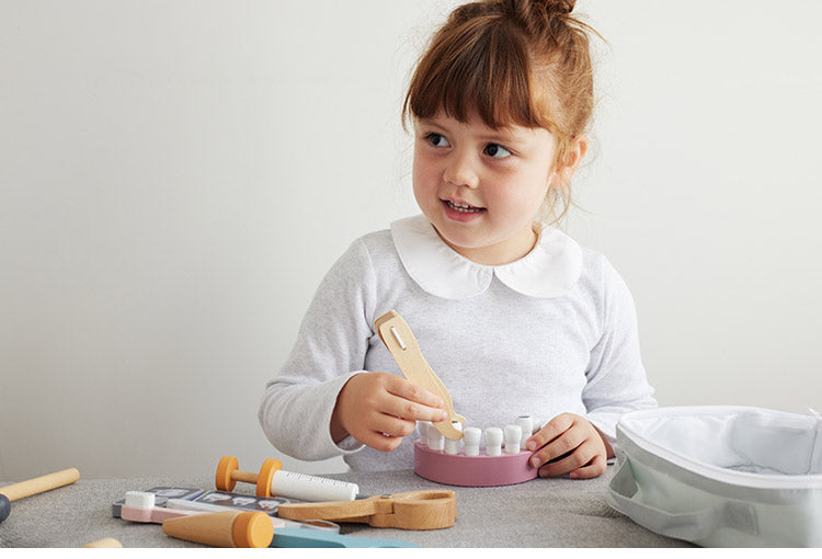 PolarB デンタルセット 天然木 積み木 出産祝い ポーラービー ビーギフト クリスマスプレゼント つみき 子供 男の子 女の子 知育玩具 誕生日ギフト お祝い キッズ ごっこ遊び