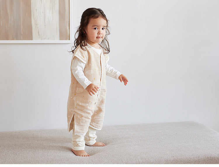 D BY DADWAY ガーゼスリーパー ドリーミングスター ブラウン ベビー 赤ちゃん 寝冷え防止 ディーバイダッドウェイ DADWAY ダッドウェイ 2WAY カバーオール型 通気性 ガーゼ