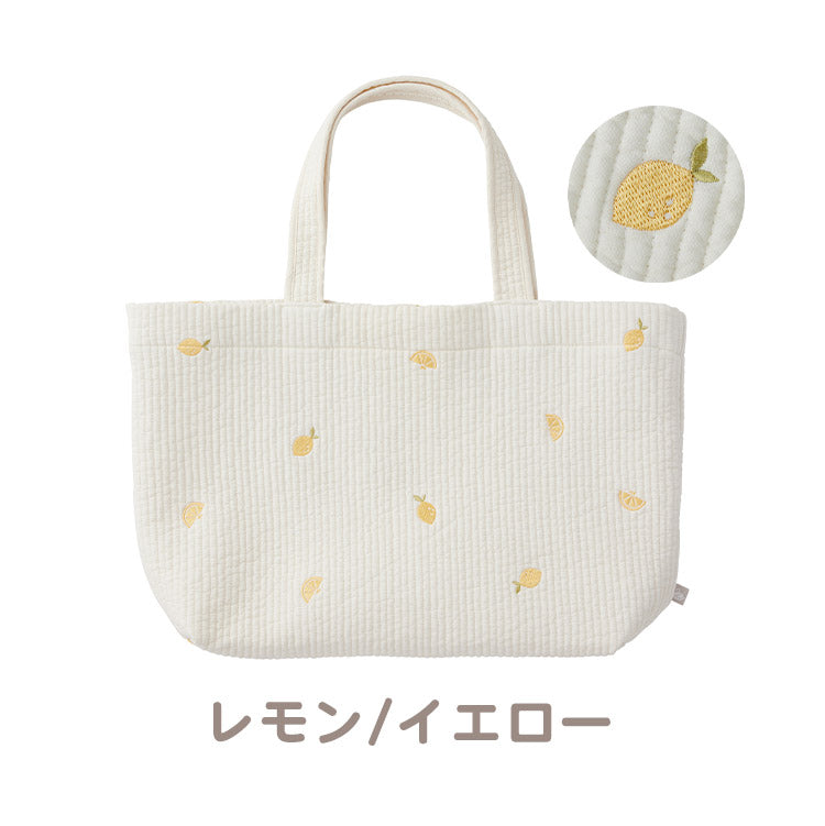 D BY DADWAY ヌビ トートバッグ 柔らかい肌ざわり かわいい 刺繍バッグ 刺繍 軽い マチあり 収納力抜群 ポケット付き ベビー用品 習い事 レッスンバッグ 大容量 ディーバイダッドウェイ