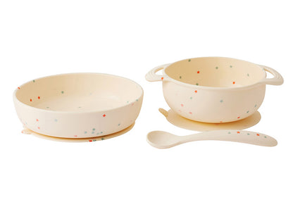 D BY DADWAY シリコーン食器セット お手入れ簡単 シリコーン素材 倒れにくい プレート ボウル スプーン 3点セット かわいい ベビー 食事 出産祝い 星 食器セット シリコン シリコン食器
