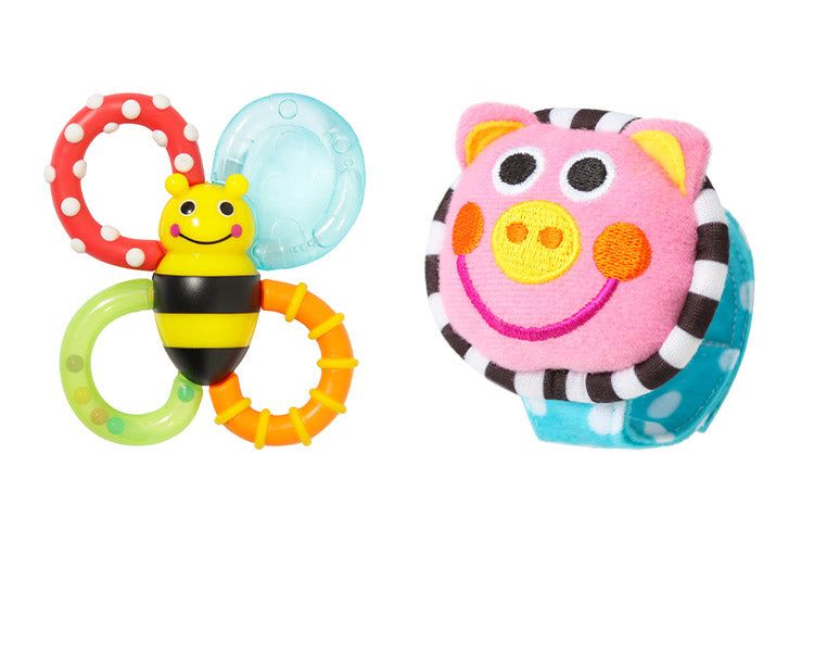 Sassy サッシー 出産祝いセット 5点セット ウォッシュタオル ビブ2個 ラトル 歯固め ギフト プレゼント ピンク ブルー お祝い