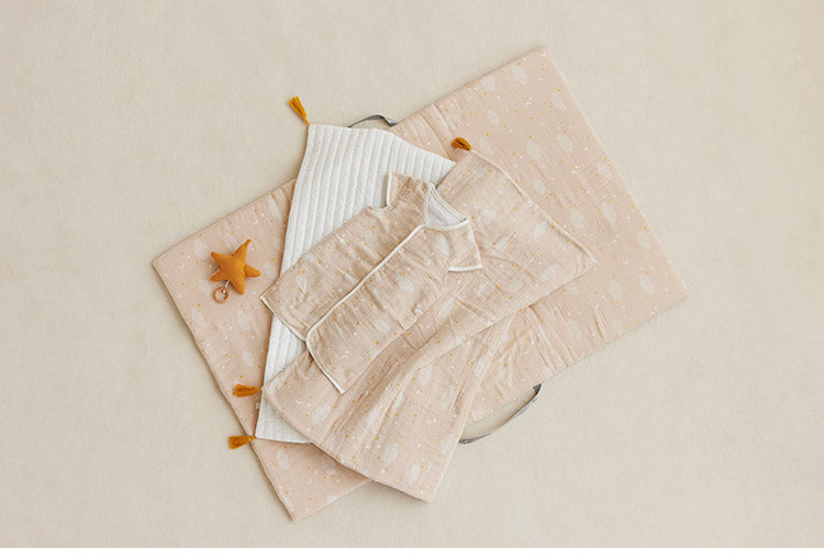 D BY DADWAY ガーゼケット ドリーミングスター ブラウン 90×110cm オールシーズン 通気性 肌ざわり リバーシブル 赤ちゃん 持ち運び 洗える ベビー用品 お昼寝 出産祝い