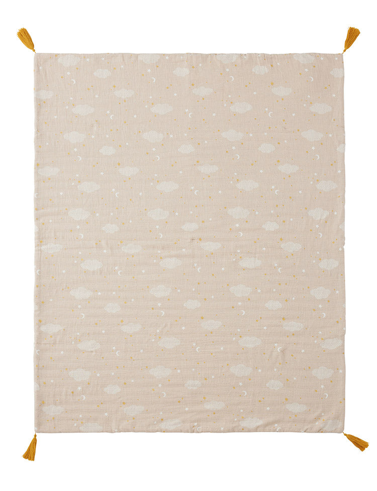 D BY DADWAY ガーゼケット ドリーミングスター ブラウン 90×110cm オールシーズン 通気性 肌ざわり リバーシブル 赤ちゃん 持ち運び 洗える ベビー用品 お昼寝 出産祝い