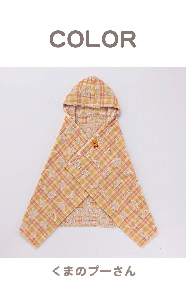 KIDEAタオル エラブ フード付きバスタオル Disney ディズニー オーガニックコットン キャラクター バスタオル かわいい タオル ギフト フード付き オーガニック