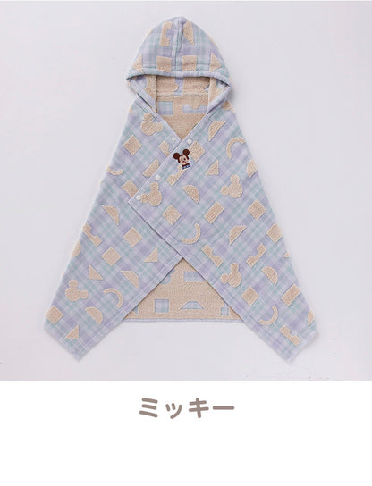 KIDEAタオル エラブ フード付きバスタオル Disney ディズニー オーガニックコットン キャラクター バスタオル かわいい タオル ギフト フード付き オーガニック