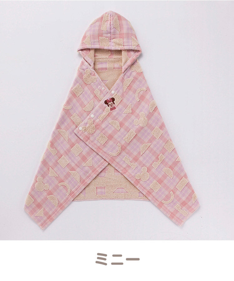 KIDEAタオル エラブ フード付きバスタオル Disney ディズニー オーガニックコットン キャラクター バスタオル かわいい タオル ギフト フード付き オーガニック