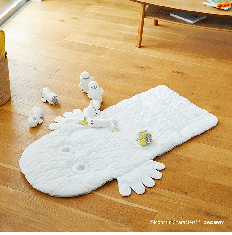 MOOMIN BABY ベビーマット ニョロニョロ ホワイト ふわふわマット おうち時間 お昼寝 音遊び ムーミン 中綿入り ギフト プレゼント かわいい 出産祝い
