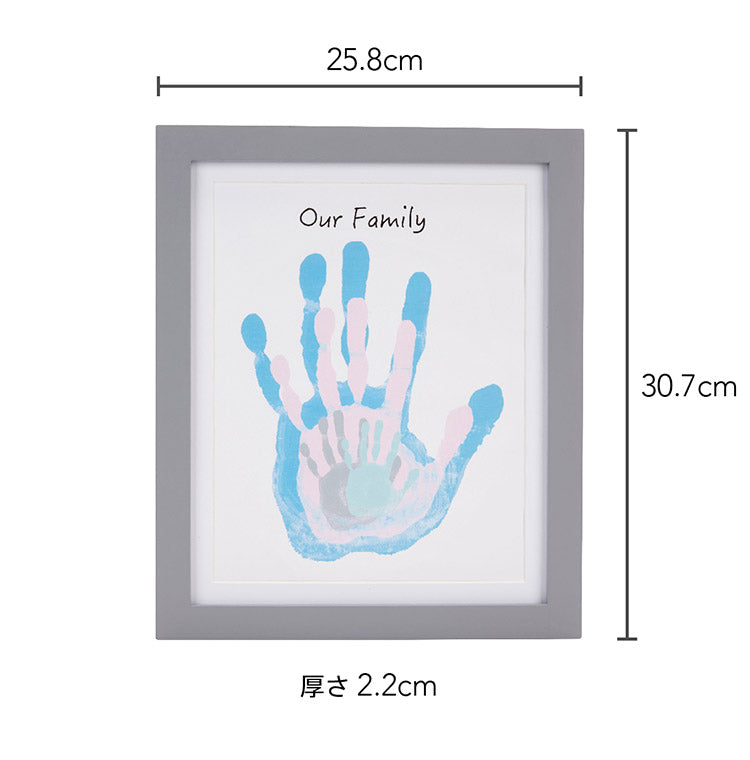 pearhead ファミリーハンドプリント・フレーム オリジナルアート 手形 足形 記念日 絵具 写真立て ファミリー メモリアル 出産 記念 出産祝い ギフト メモリアルグッズ フォトフレーム