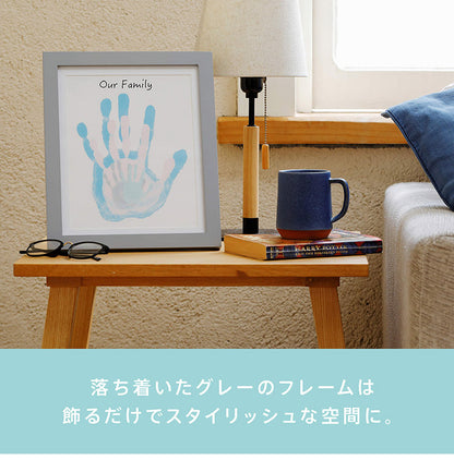 pearhead ファミリーハンドプリント・フレーム オリジナルアート 手形 足形 記念日 絵具 写真立て ファミリー メモリアル 出産 記念 出産祝い ギフト メモリアルグッズ フォトフレーム