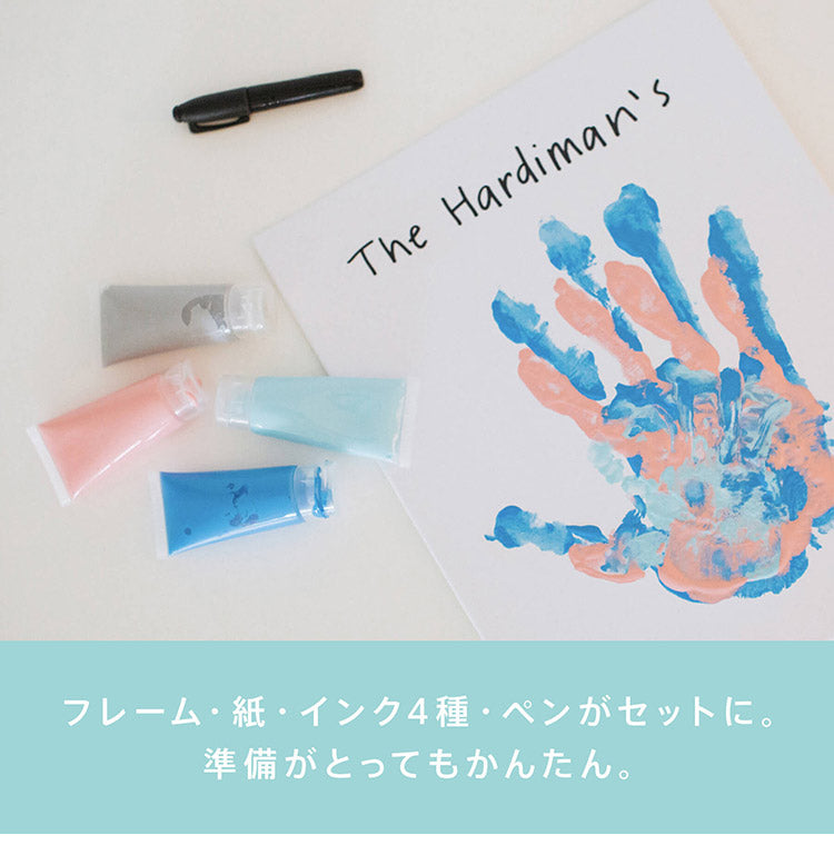pearhead ファミリーハンドプリント・フレーム オリジナルアート 手形 足形 記念日 絵具 写真立て ファミリー メモリアル 出産 記念 出産祝い ギフト メモリアルグッズ フォトフレーム