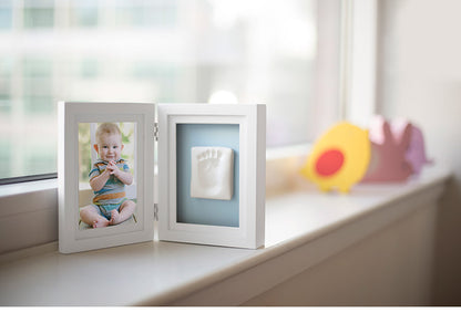 pearhead ベビープリント・デスクフレーム ホワイト 手形 足形 コンパクトサイズ 玄関 リビング デスク フォトフレーム 卓上フォトフレーム 粘土 粘土手形 記念 思い出 出産