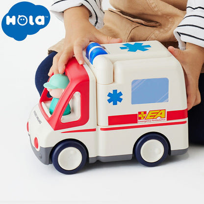 Hola Toys オラトイズ 音がいっぱい!自分で走るきゅうきゅうしゃ ごっこ遊び おもちゃ 救急車ごっこ 車 知育玩具 仕掛けおもちゃ 救急車 救急隊員 音遊び 誕生日プレゼント ギフト
