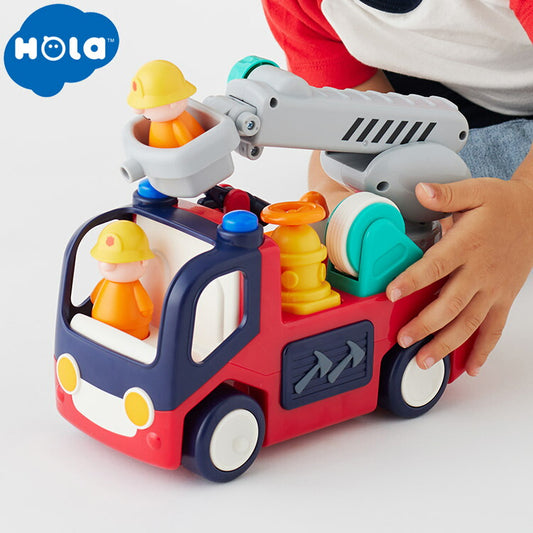 Hola Toys オラトイズ 音がいっぱい!自分で走るしょうぼうしゃ ごっこ遊び おもちゃ 消防車ごっこ 車 知育玩具 仕掛けおもちゃ 消防 音遊び 誕生日プレゼント ギフト