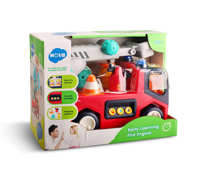 Hola Toys オラトイズ 音がいっぱい!自分で走るしょうぼうしゃ ごっこ遊び おもちゃ 消防車ごっこ 車 知育玩具 仕掛けおもちゃ 消防 音遊び 誕生日プレゼント ギフト