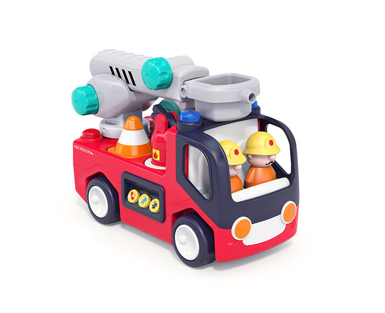 Hola Toys オラトイズ 音がいっぱい!自分で走るしょうぼうしゃ ごっこ遊び おもちゃ 消防車ごっこ 車 知育玩具 仕掛けおもちゃ 消防 音遊び 誕生日プレゼント ギフト
