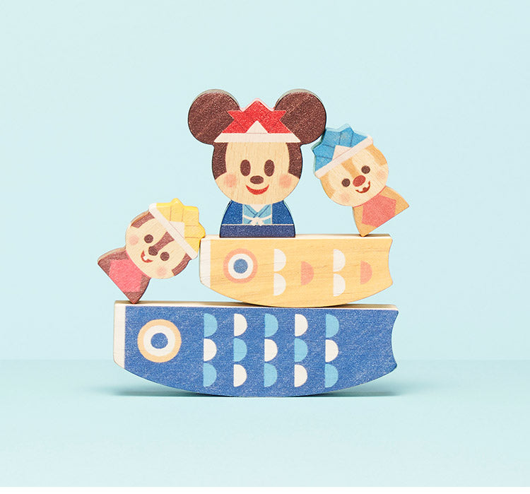 KIDEA 積み木 こいのぼり ディズニー Disney キャラクター つみ木 キャラグッズ 鯉のぼり 子どもの日 室内遊び 子ども ミッキー チップ デール バランスゲーム