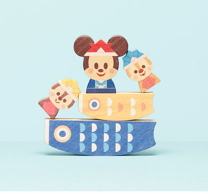 KIDEA 積み木 こいのぼり ディズニー Disney キャラクター つみ木 キャラグッズ 鯉のぼり 子どもの日 室内遊び 子ども ミッキー チップ デール バランスゲーム