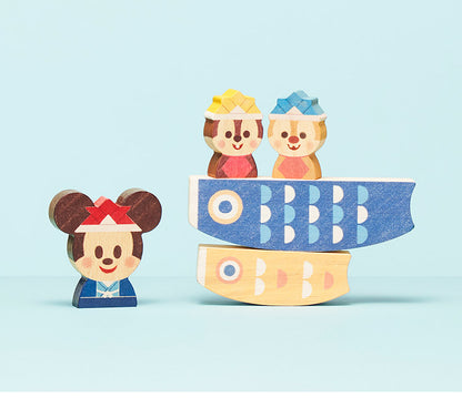 KIDEA 積み木 こいのぼり ディズニー Disney キャラクター つみ木 キャラグッズ 鯉のぼり 子どもの日 室内遊び 子ども ミッキー チップ デール バランスゲーム