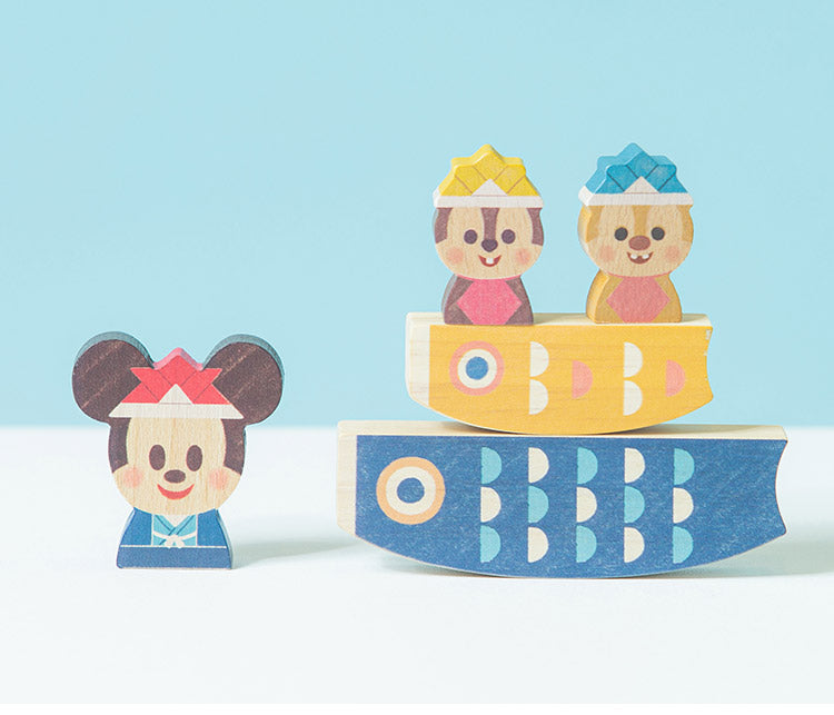 KIDEA 積み木 こいのぼり ディズニー Disney キャラクター つみ木 キャラグッズ 鯉のぼり 子どもの日 室内遊び 子ども ミッキー チップ デール バランスゲーム