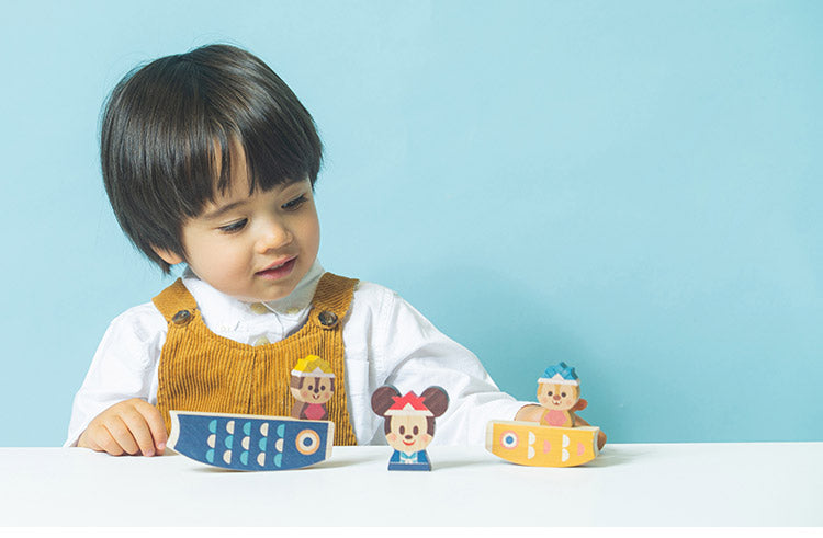 KIDEA 積み木 こいのぼり ディズニー Disney キャラクター つみ木 キャラグッズ 鯉のぼり 子どもの日 室内遊び 子ども ミッキー チップ デール バランスゲーム