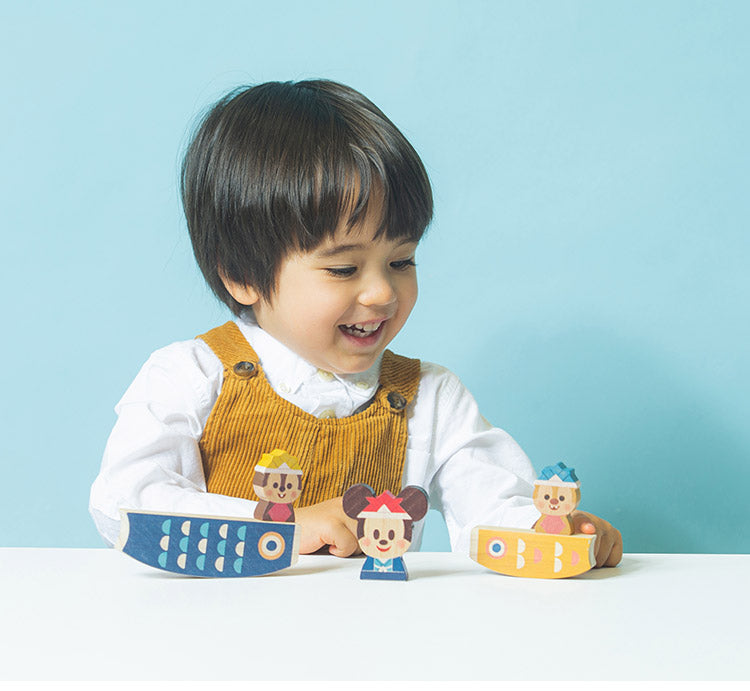 KIDEA 積み木 こいのぼり ディズニー Disney キャラクター つみ木 キャラグッズ 鯉のぼり 子どもの日 室内遊び 子ども ミッキー チップ デール バランスゲーム