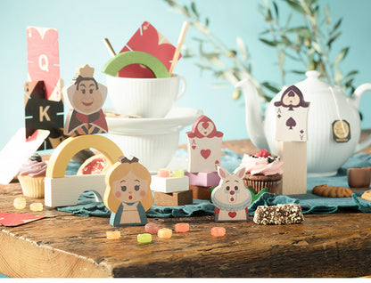 KIDEA&BLOCK 不思議の国のアリス つみき ディズニー おもちゃ べビー キッズ 木のおもちゃ 木製 木製玩具 キャラクター アリス ふしぎの国のアリス