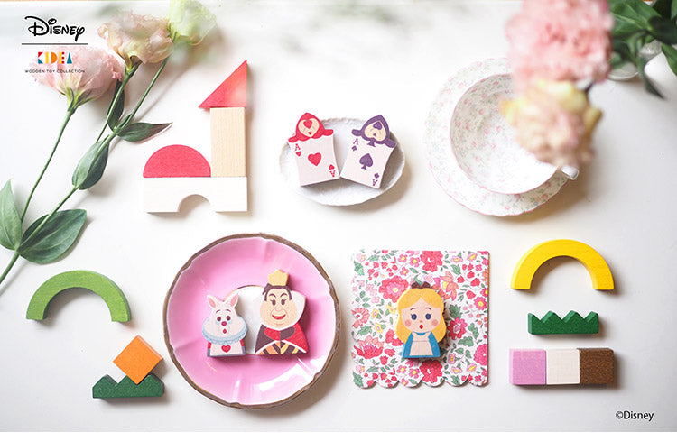 KIDEA&BLOCK 不思議の国のアリス つみき ディズニー おもちゃ べビー キッズ 木のおもちゃ 木製 木製玩具 キャラクター アリス ふしぎの国のアリス