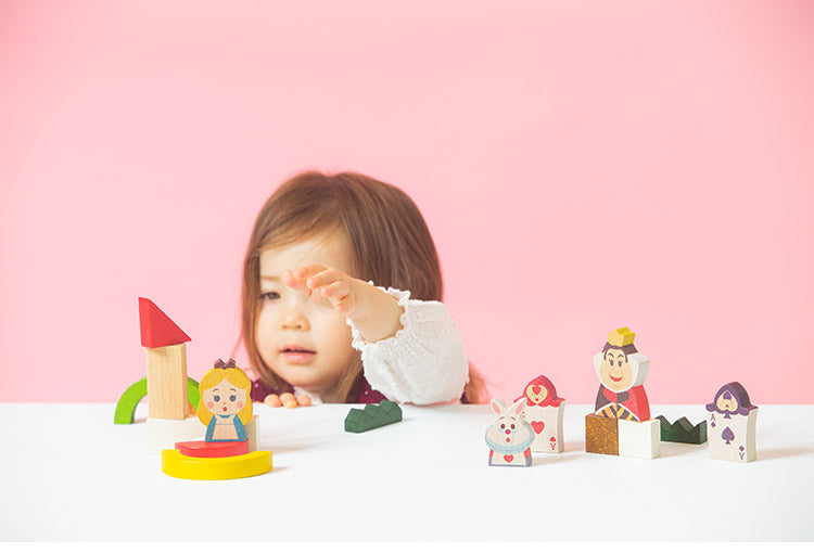KIDEA&BLOCK 不思議の国のアリス つみき ディズニー おもちゃ べビー キッズ 木のおもちゃ 木製 木製玩具 キャラクター アリス ふしぎの国のアリス